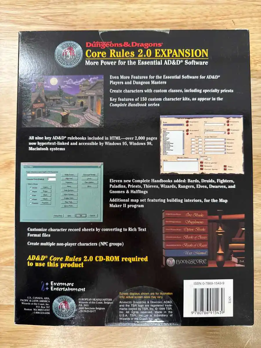 Advanced Dungeons and Dragons Core Rules 2.0 Expansion CD-ROM