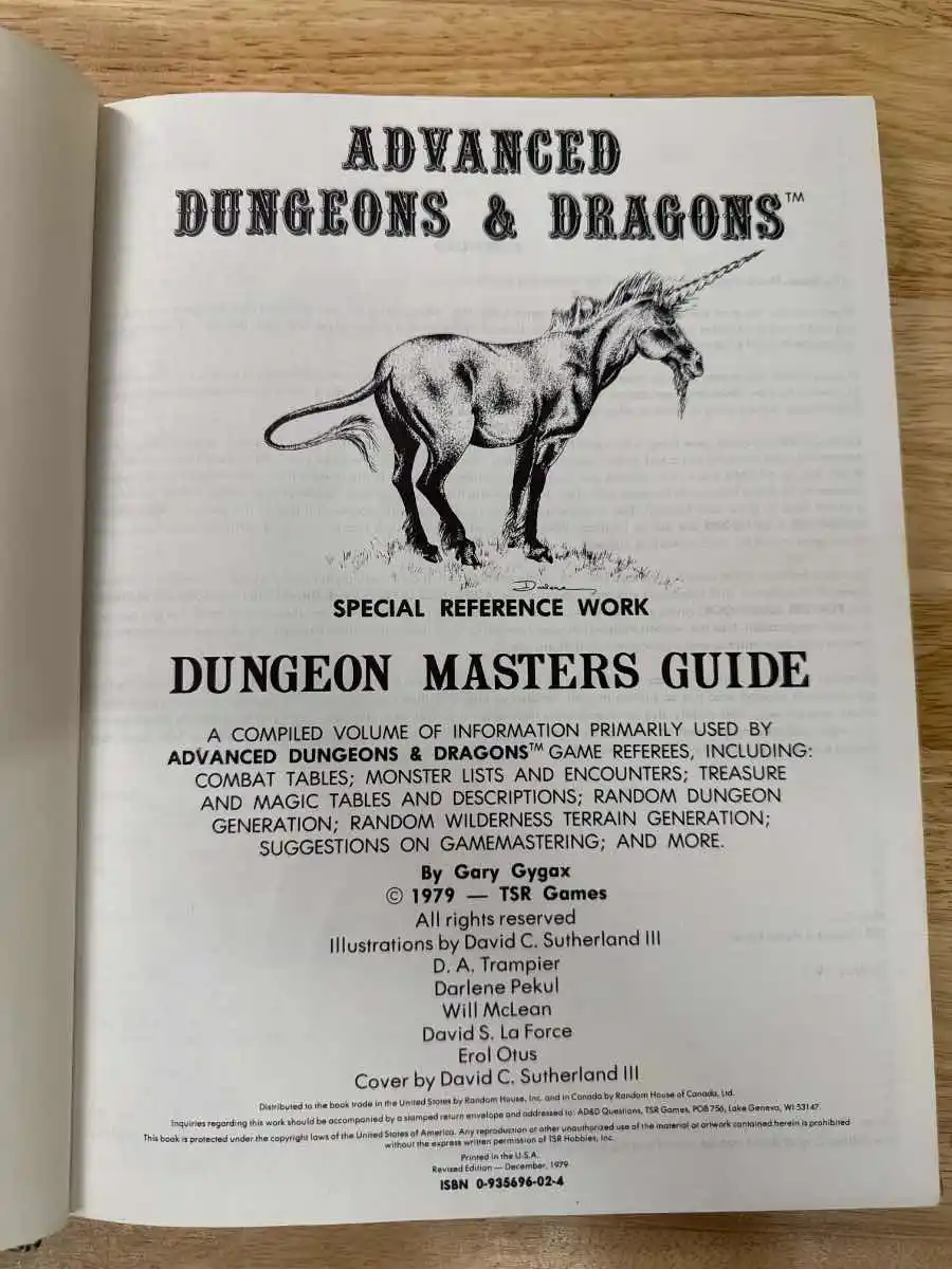 AD&D 1E Dungeon Masters Guide Revised Edition 1979
