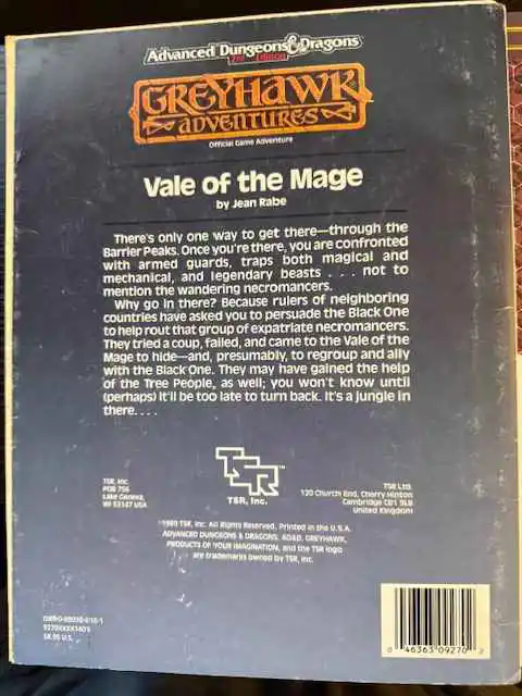 Vale of the Mage TSR9270