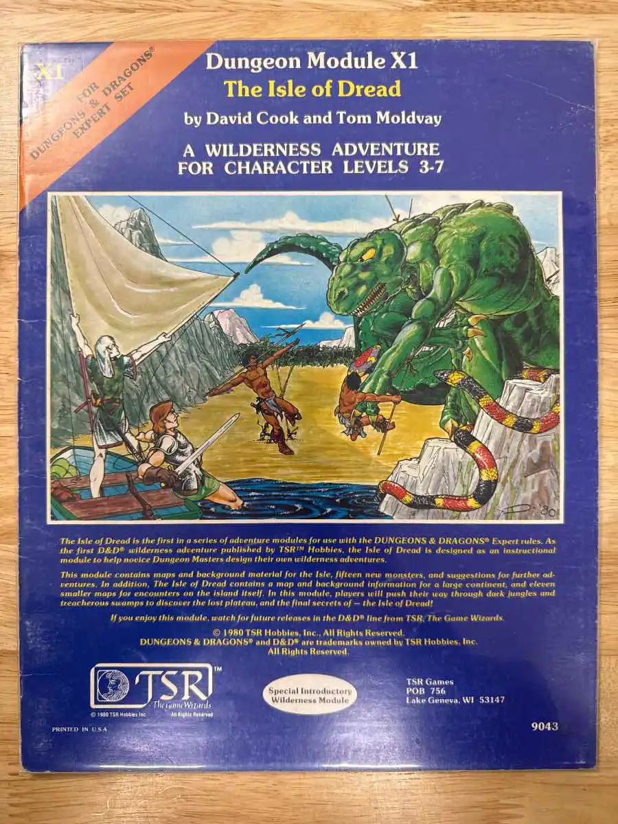 The Isle of Dread X1 first printing