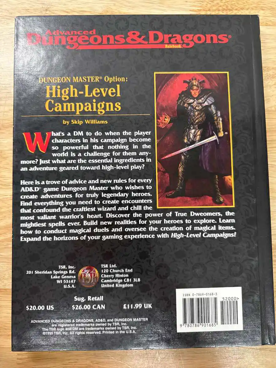 DUNGEON MASTER Option: High-Level Campaigns (hardcover)