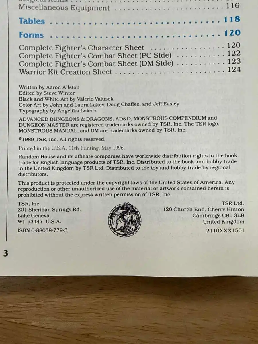 The Complete Fighter’s Handbook 11th printing