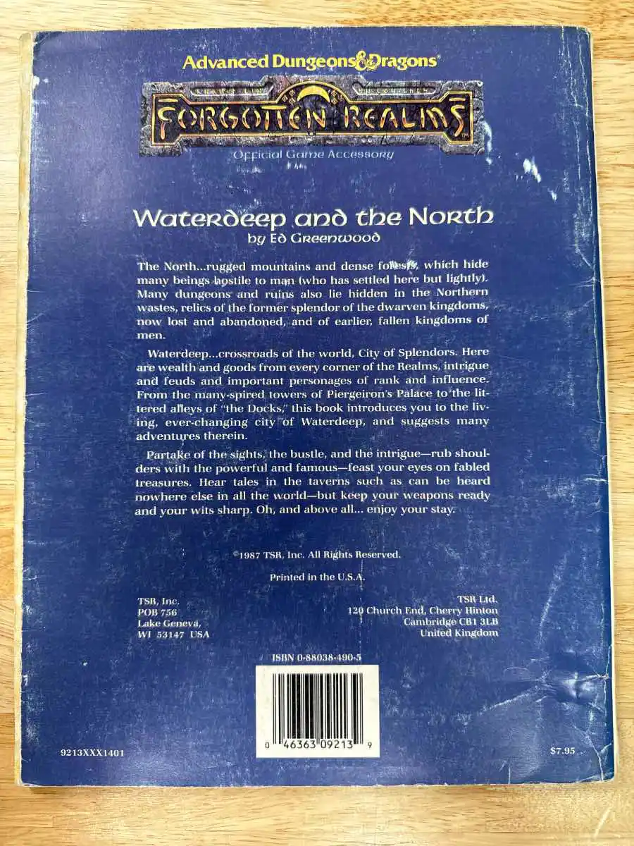 AD&D 2E Forgotten Realms Waterdeep and the North