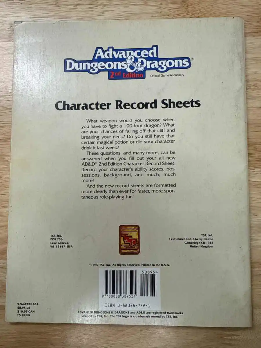 Character Record Sheets