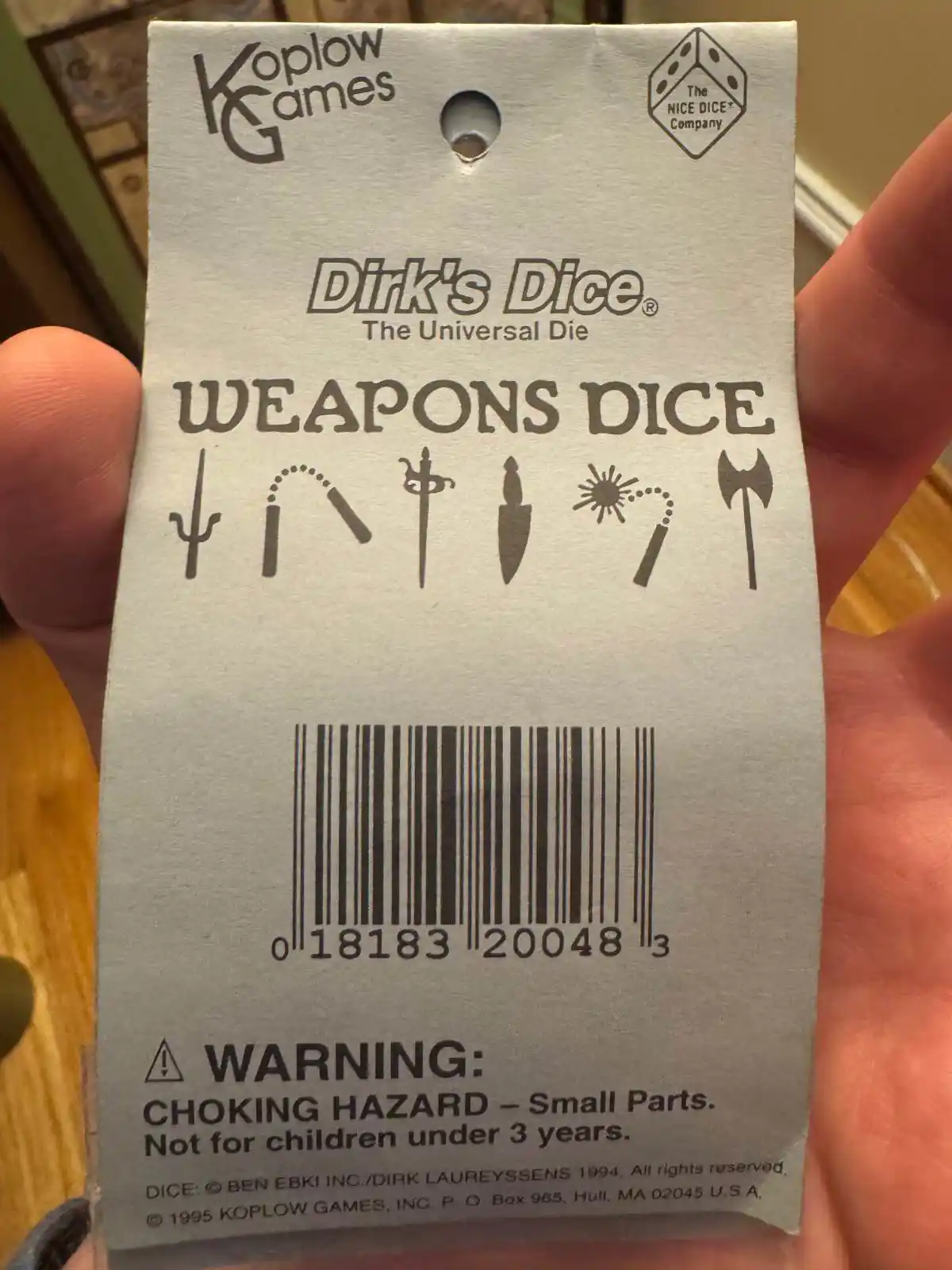 Weapon Dice - Koplow Games interchangeable dice - Dirk's Dice