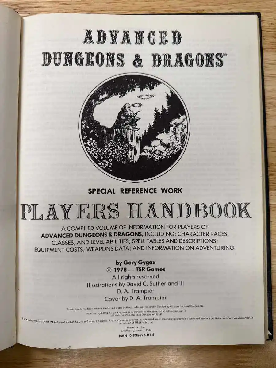 Players Handbook 6th printing
