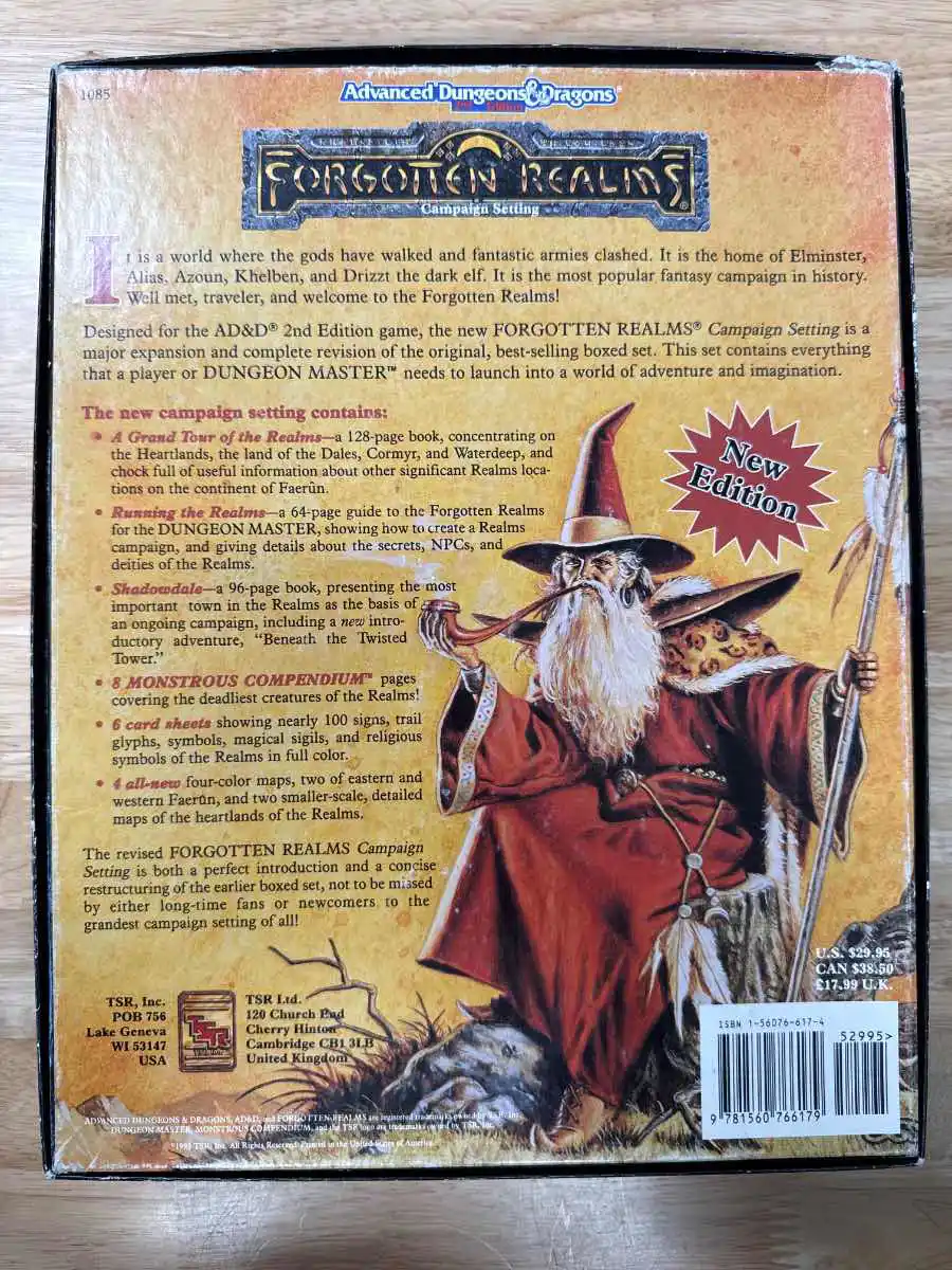 Forgotten Realms AD&D 2E 1st printing