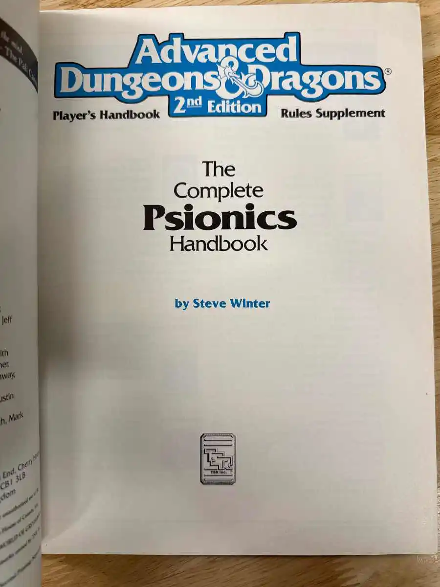 The Complete Psionics Handbook 
