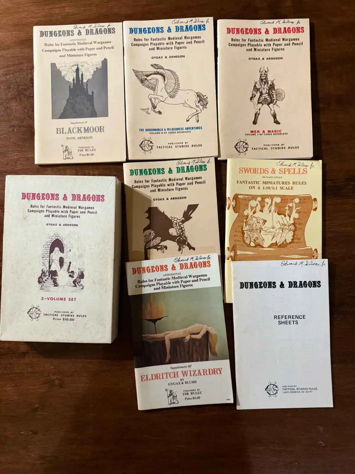 #10 D&D Original White Box Set 5th print + Supplements