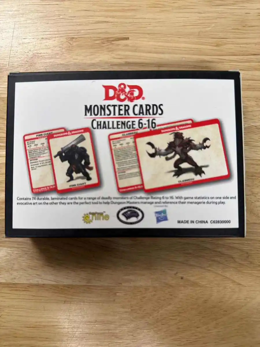 D&D Monster Cards, Challenge 6-16