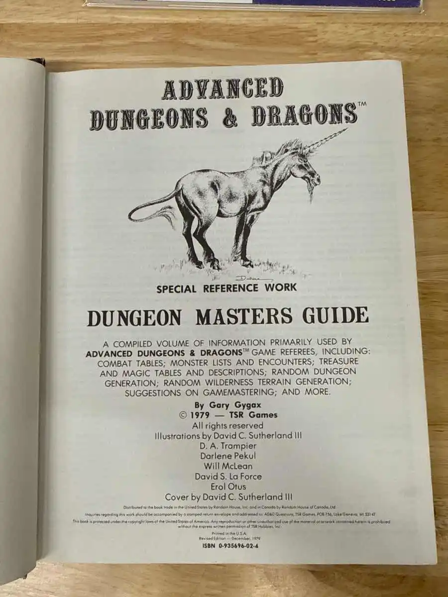 AD&D 1E DUNGEON MASTERS GUIDE 8th print