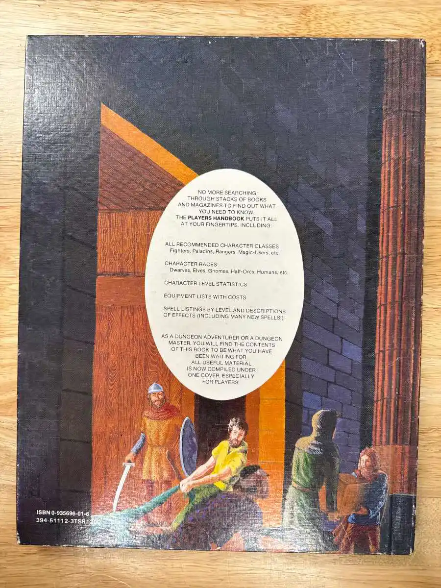 AD&D 1E PLAYERS HANDBOOK 6th Printing