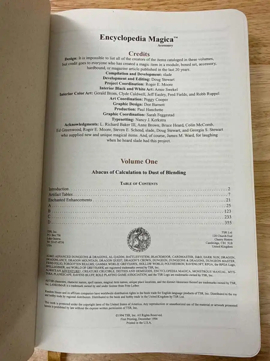 Encyclopedia Magica Volume 1