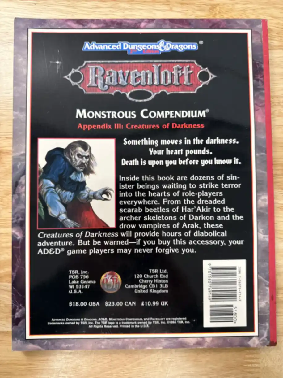 Monstrous Compendium for Ravenloft