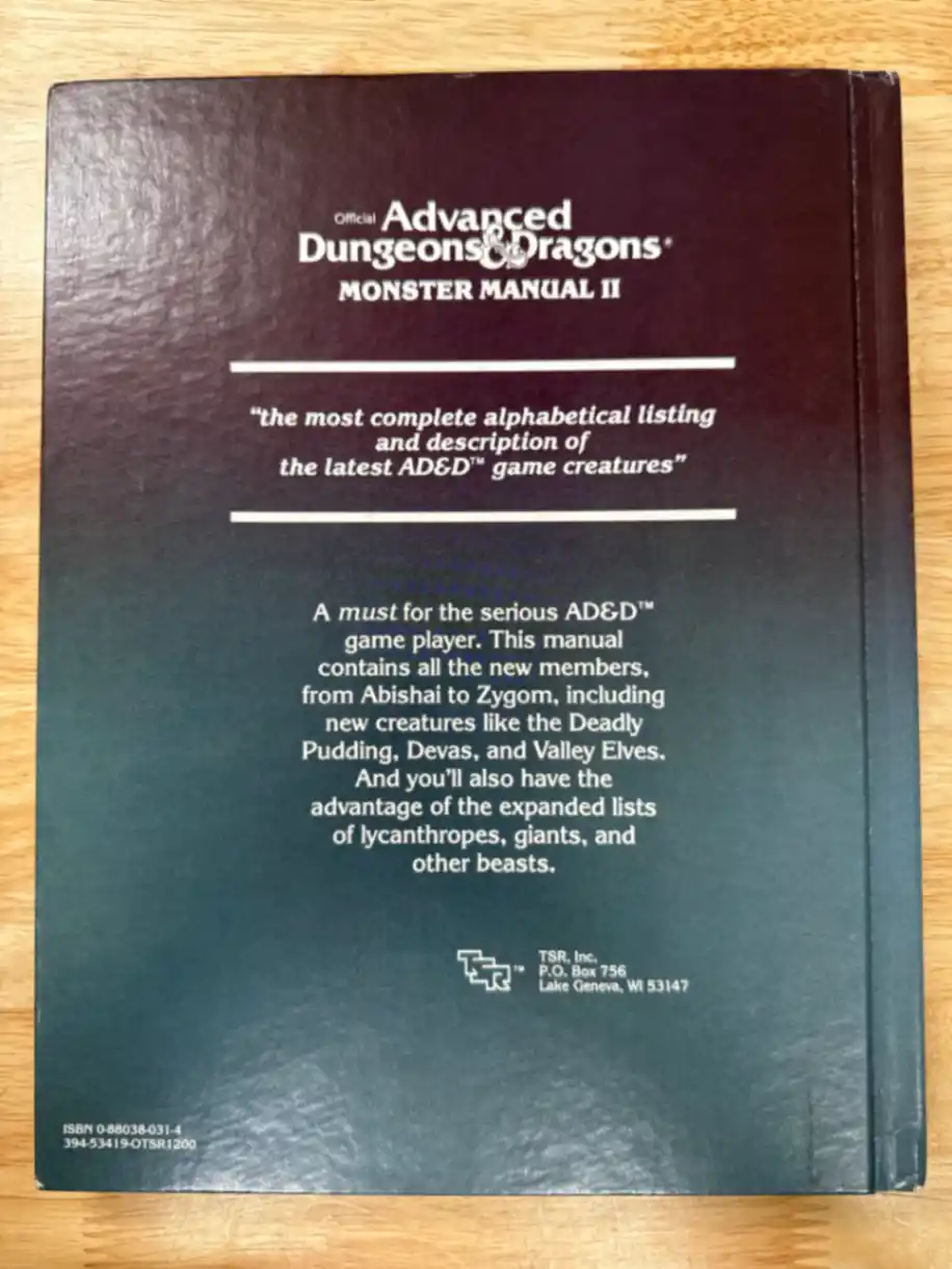 Monster Manual II First Printing