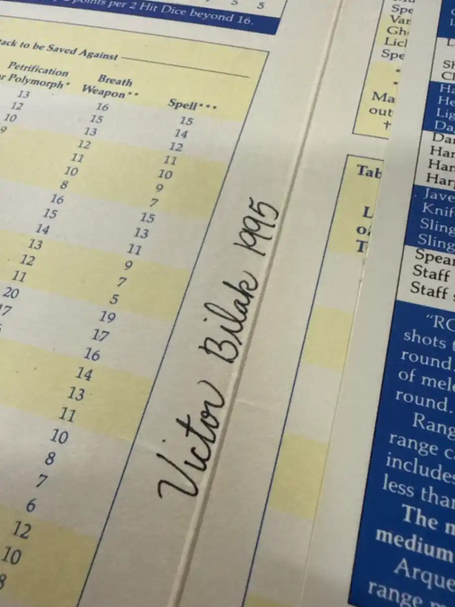 Dungeon Master Screen AD&D 2E