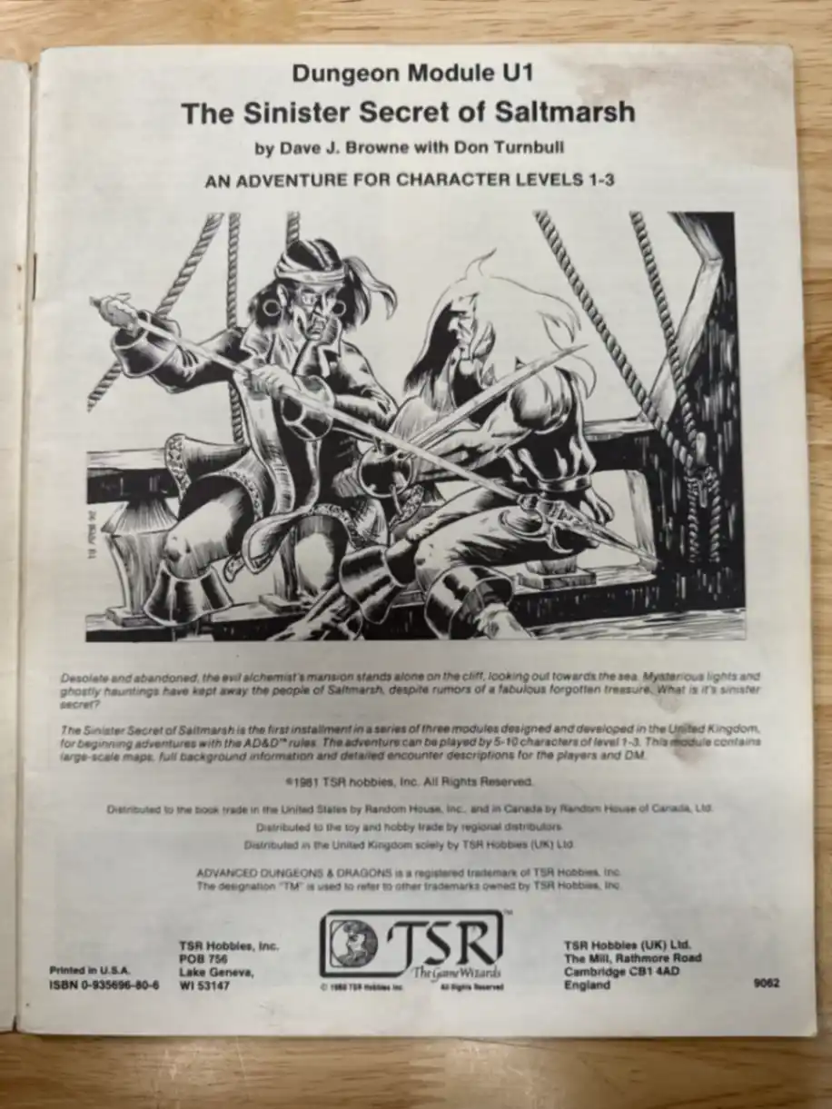 The Sinister Secret of Saltmarsh U1