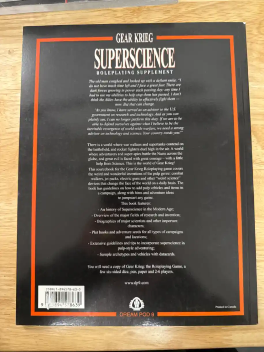 Superscience Roleplaying Supplement (Gear Krieg)