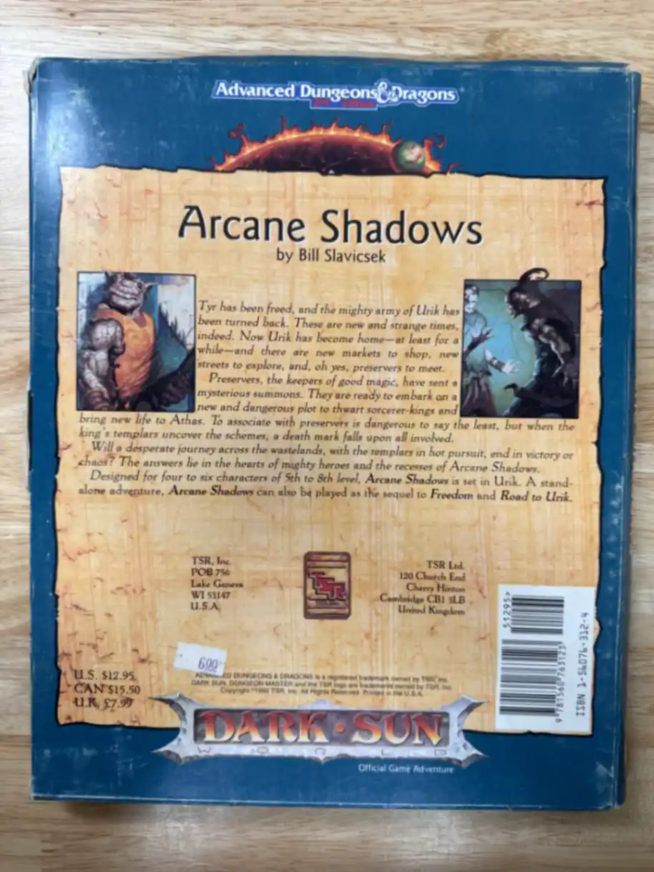 Arcane Shadows DSQ2 Dark Sun