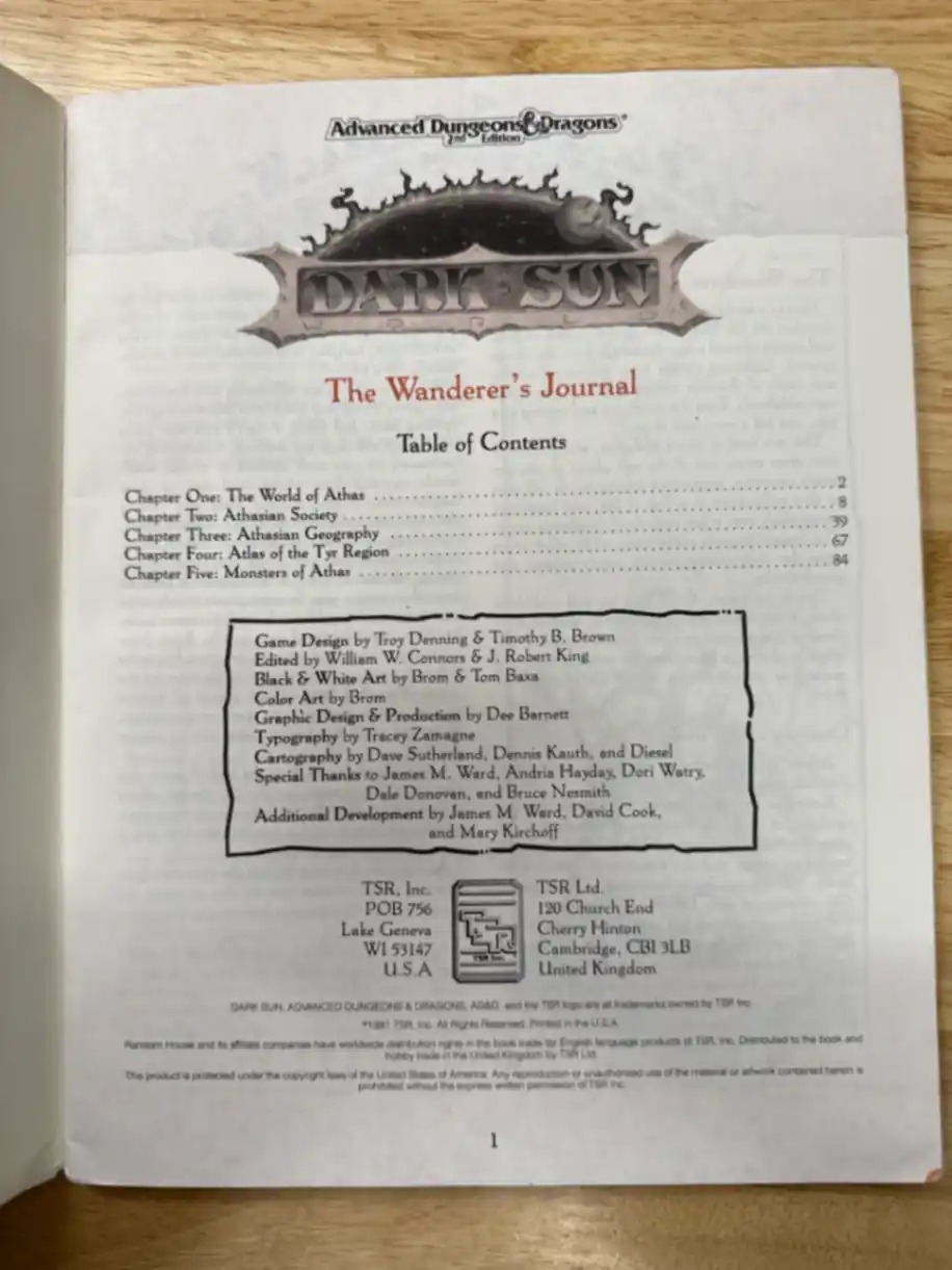 Wanderer’s Journal, Dark Sun