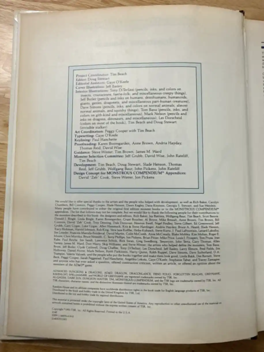 Advanced Dungeons & Dragons Monstrous Manual