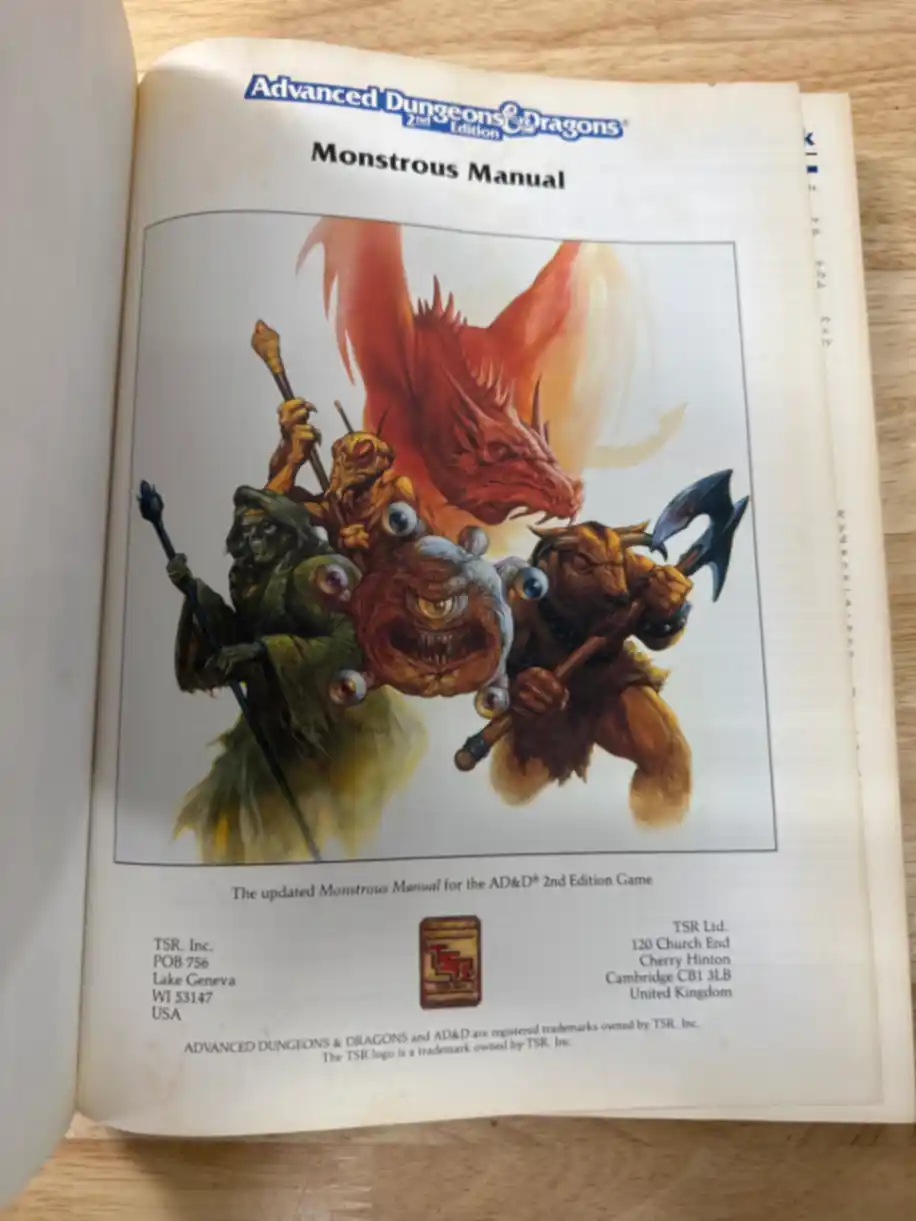Advanced Dungeons & Dragons Monstrous Manual