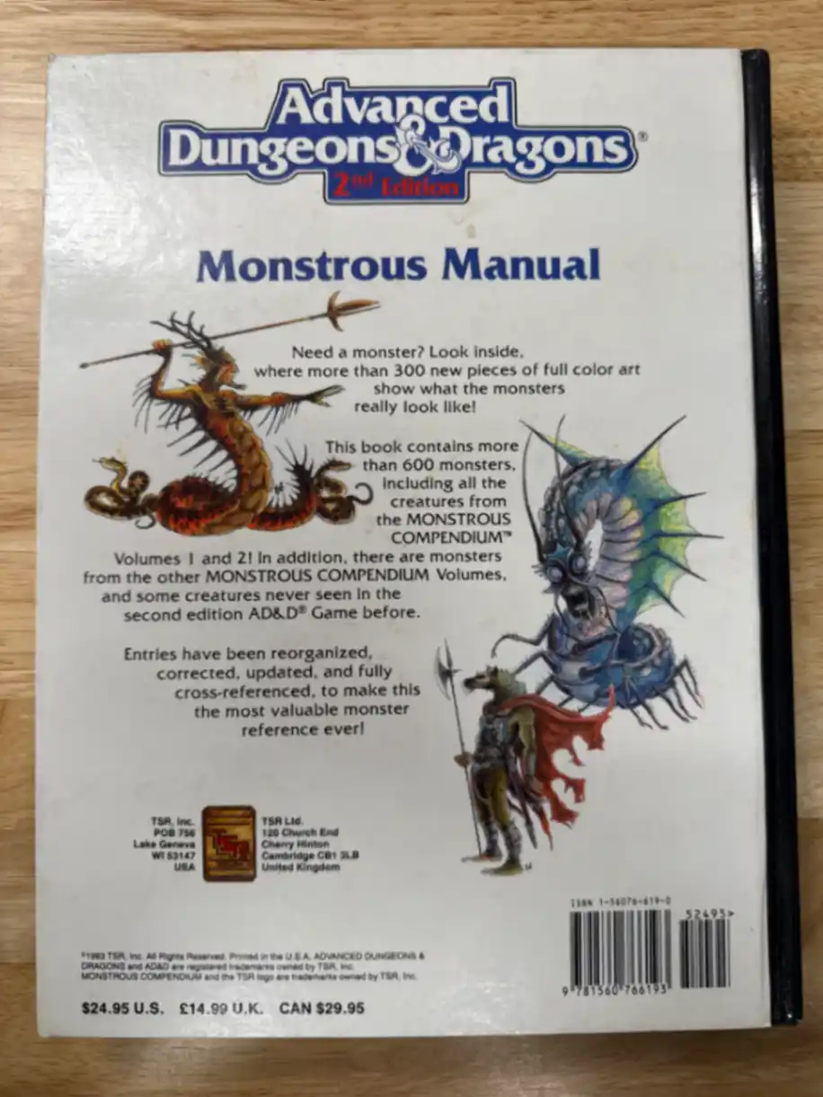 Advanced Dungeons & Dragons Monstrous Manual