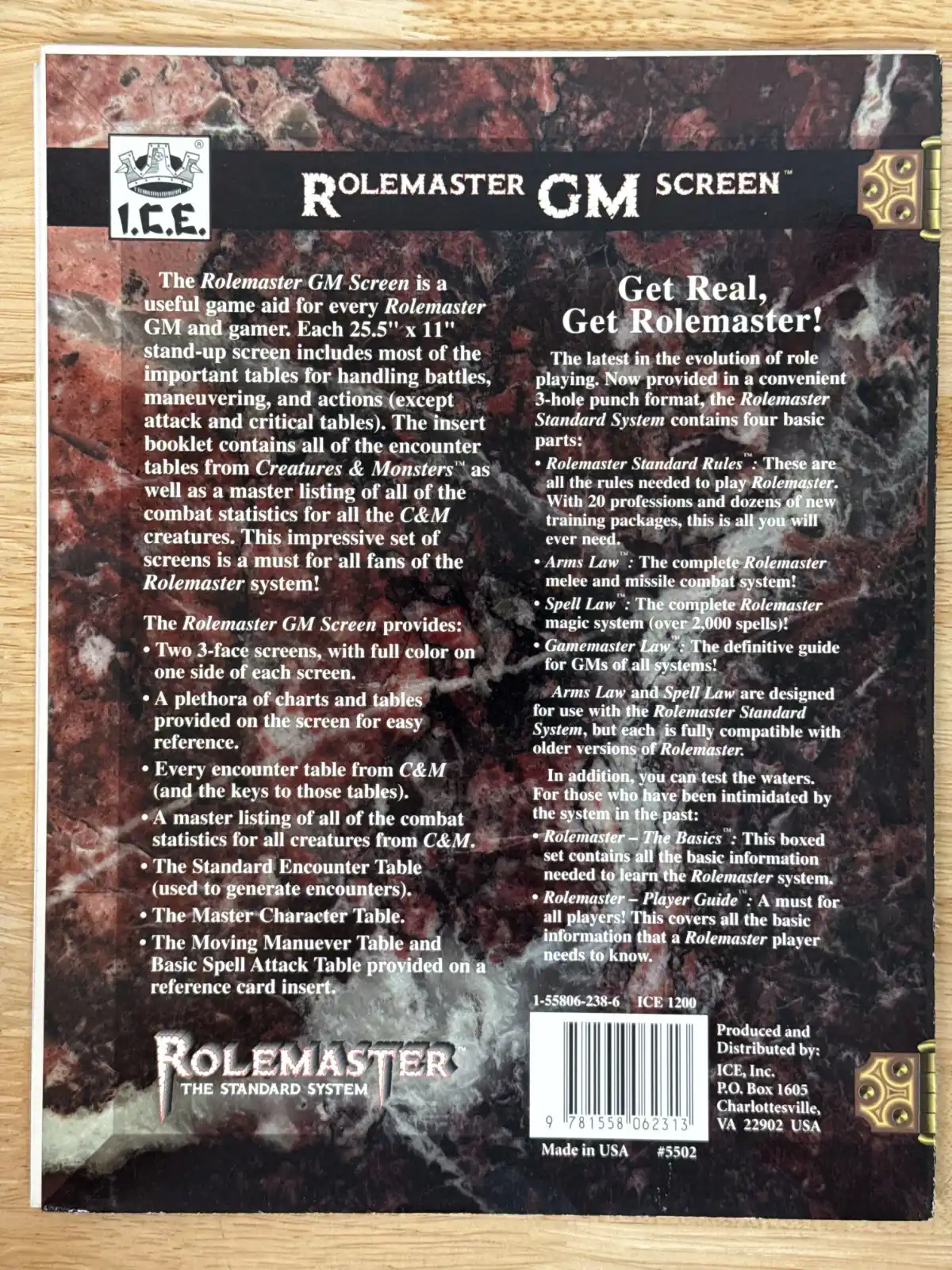 Rolemaster GM Screen