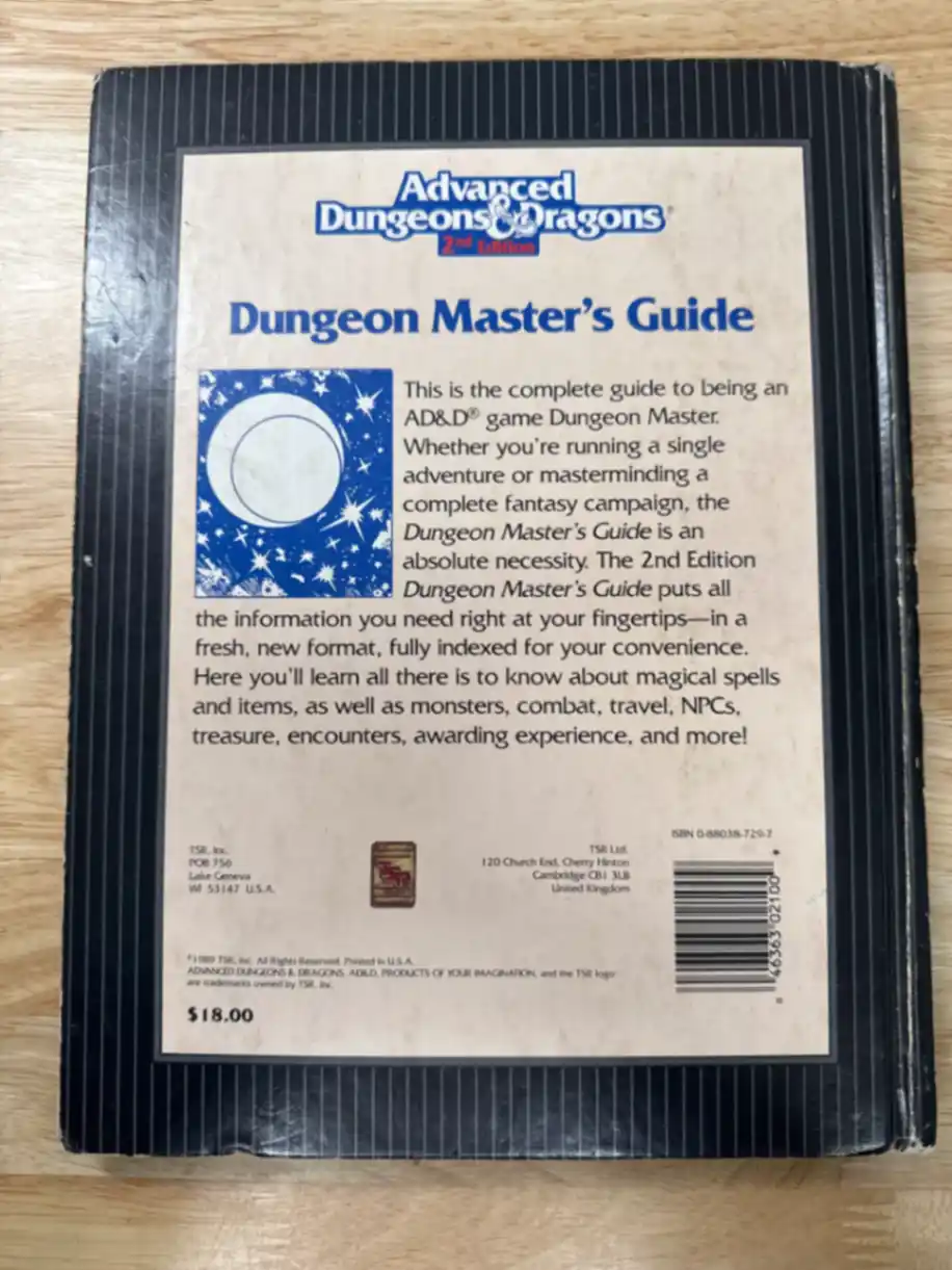 AD&D 2E Dungeon Master’s Guide first printing 