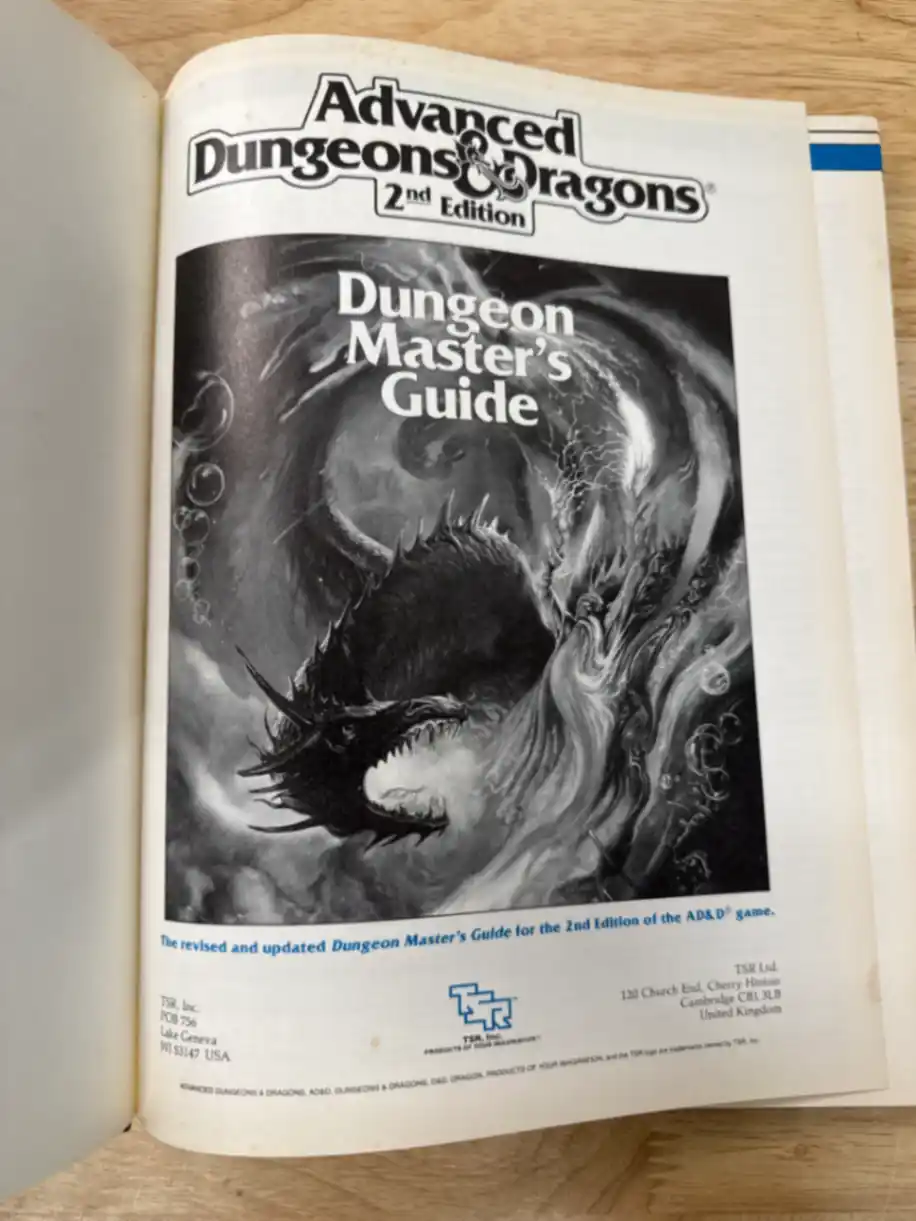 AD&D 2E Dungeon Master’s Guide first printing 