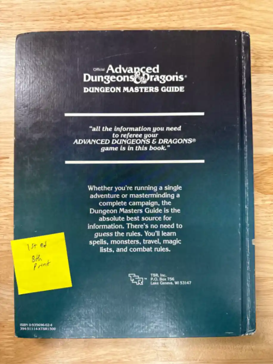 AD&D 1E DUNGEON MASTERS GUIDE 8th print