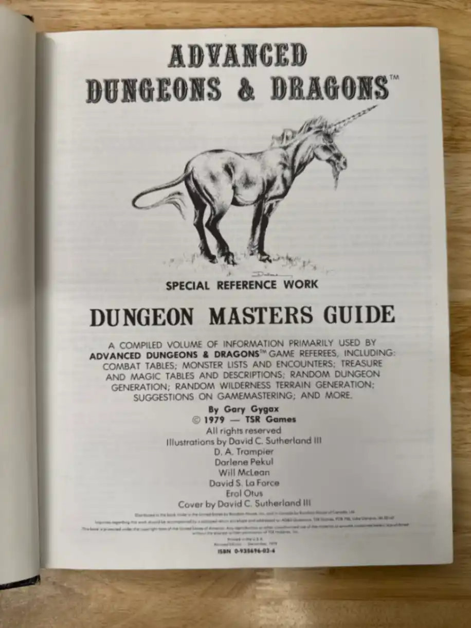 AD&D 1E DUNGEON MASTERS GUIDE 8th print