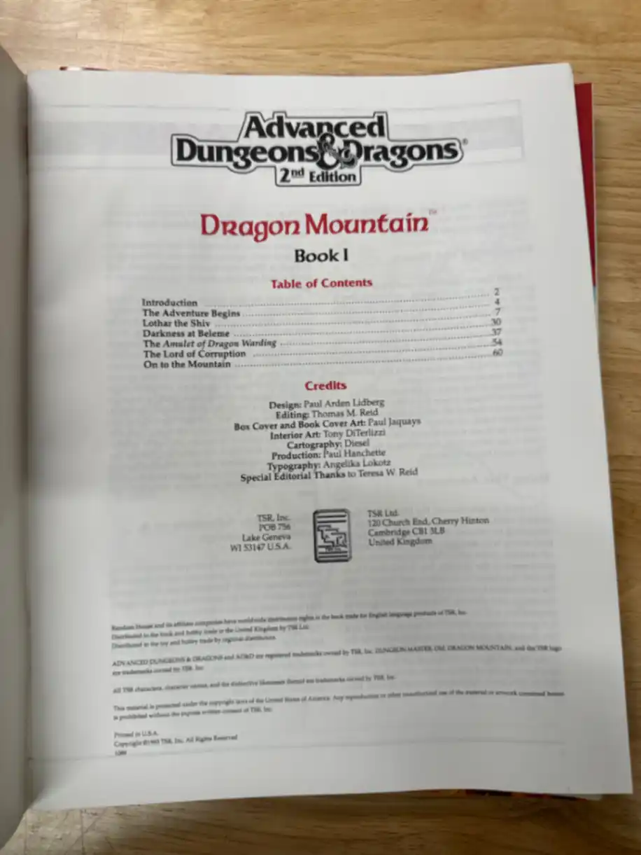 Dragon Mountain (AD&D 2nd Ed. Fantasy Roleplaying)