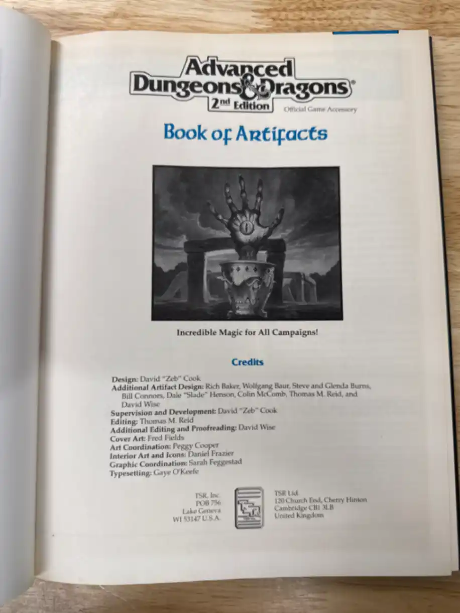 The Book of Artifacts