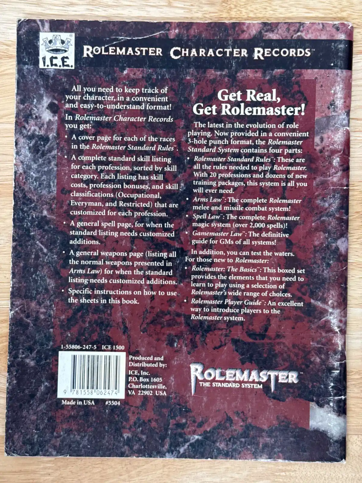 Rolemaster Character Records