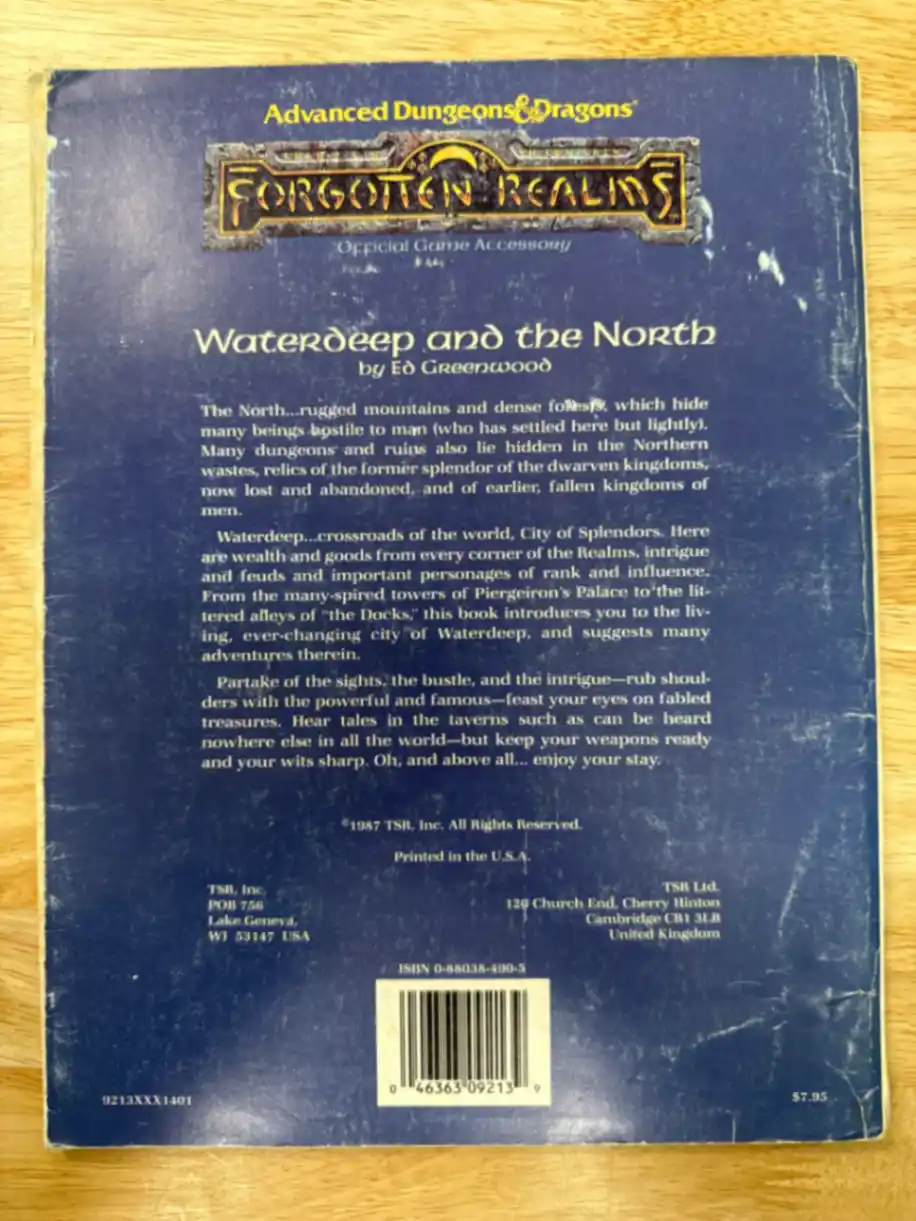 AD&D 2E Forgotten Realms Waterdeep and the North