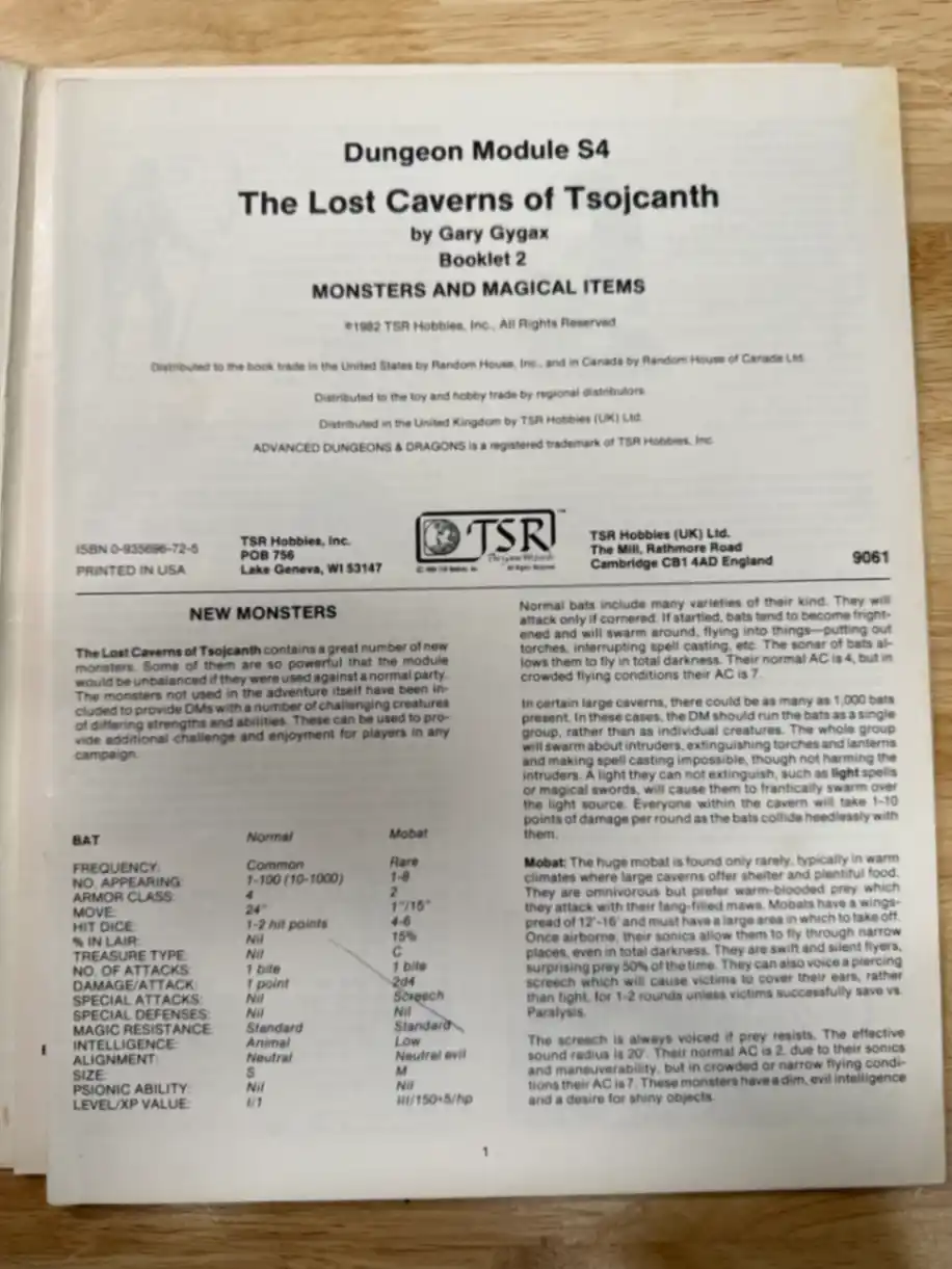 The Lost Caverns of Tsojcanth S4