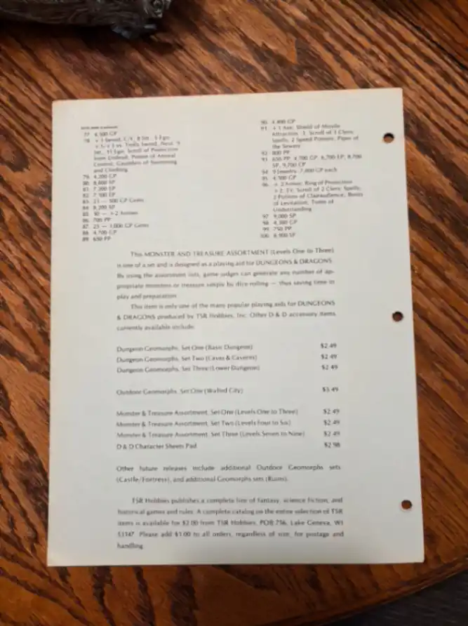 Dungeons & Dragons - Monster & Treasure Assortment Sets 1 - 3