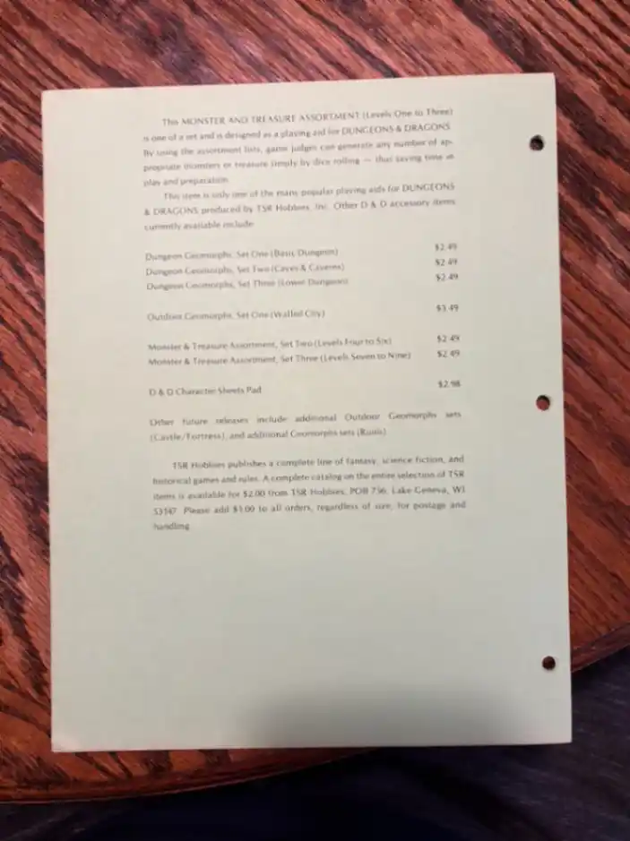 Dungeons & Dragons - Monster & Treasure Assortment Sets 1 - 3