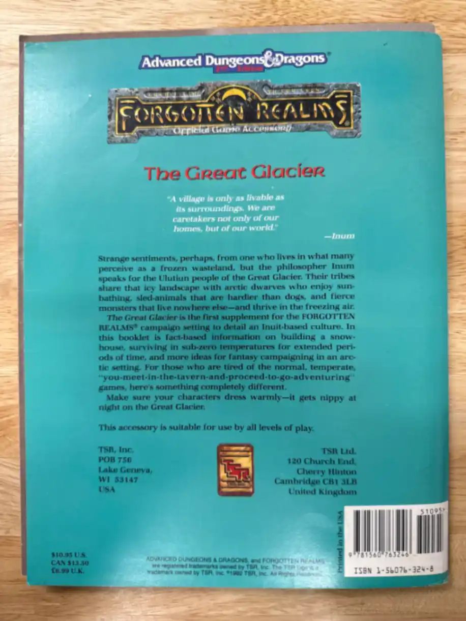 The Great Glacier WITH MAP (Advanced Dungeons & Dragons/Forgotten Realms Module FR14)
