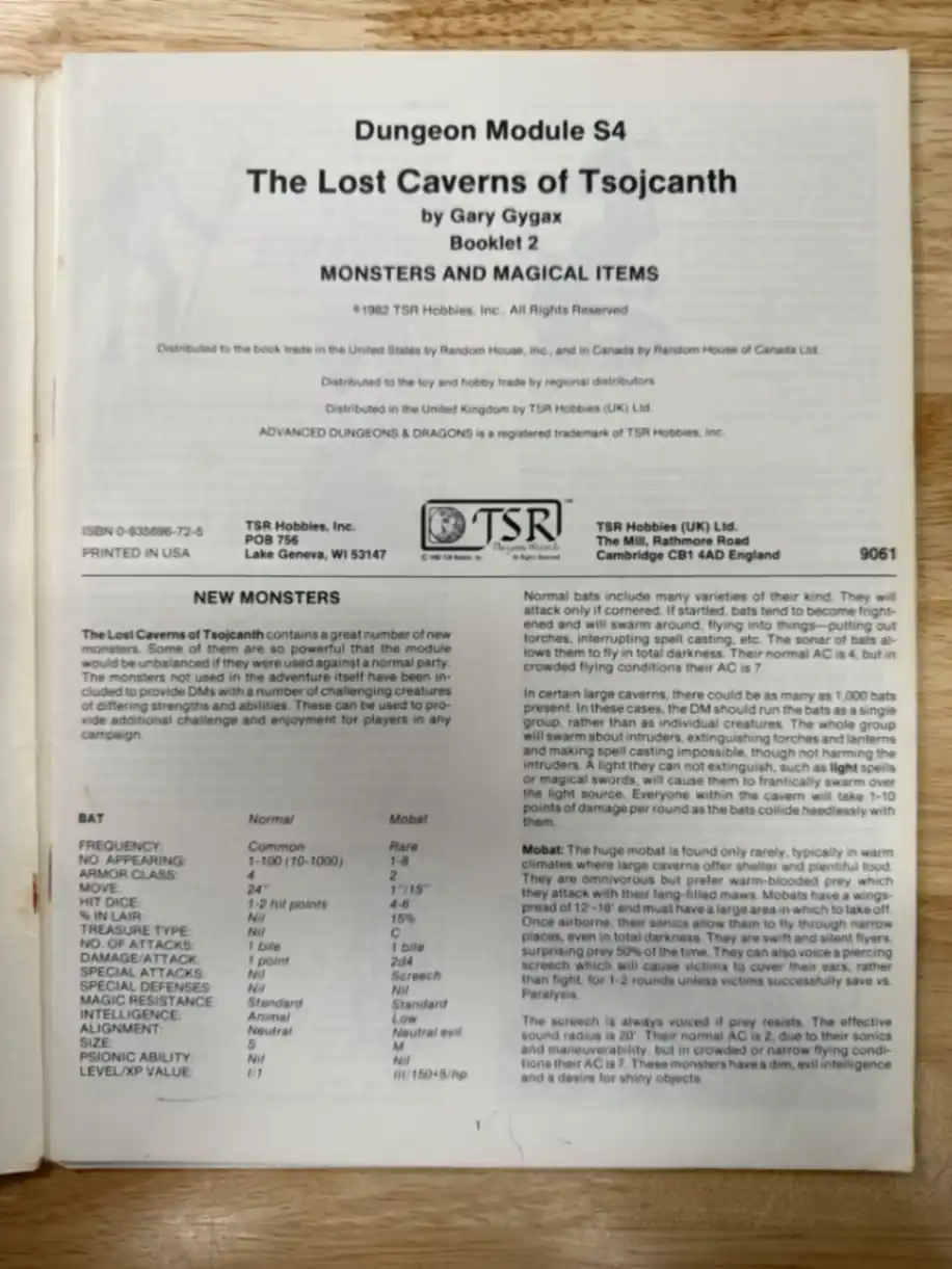The Lost Caverns of Tsojcanth S4
