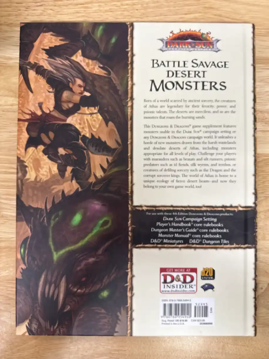 Dark Sun Creature Catalog Roleplaying Game Supplement