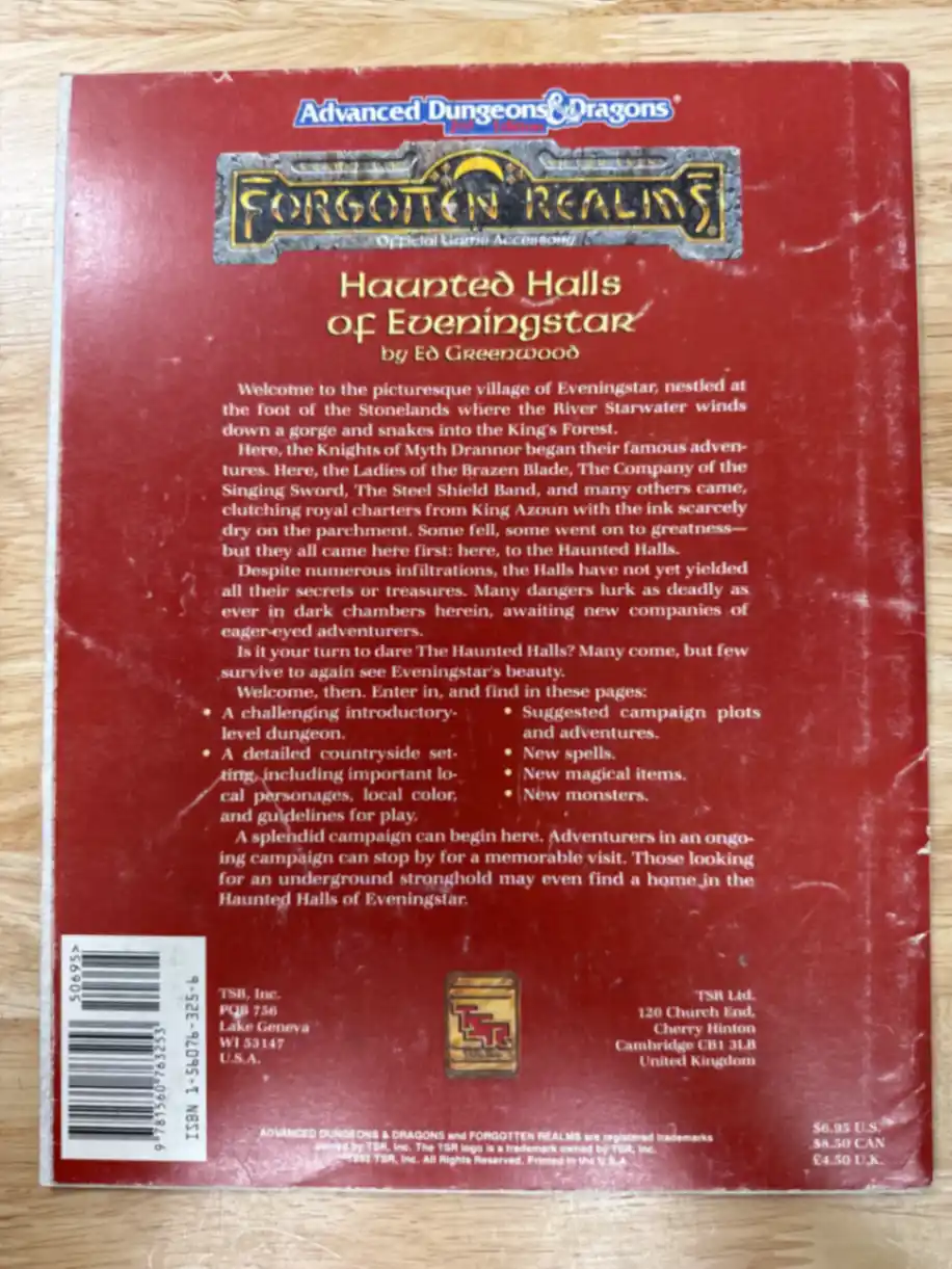 Haunted Halls of Eveningstar (AD&D 2nd Ed Fantasy Roleplaying, Forgotten Realms Module, FRQ1)