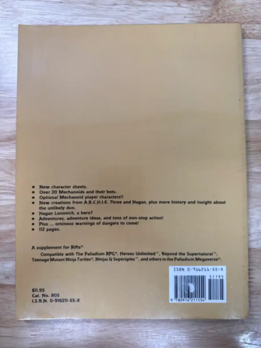 Rifts Sourcebook 2 Third Printing