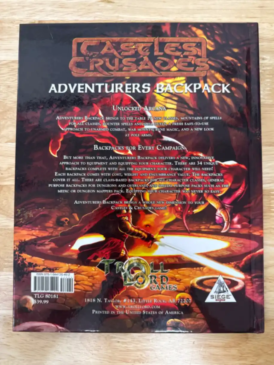 Castles & Crusades Adventurers Backpack