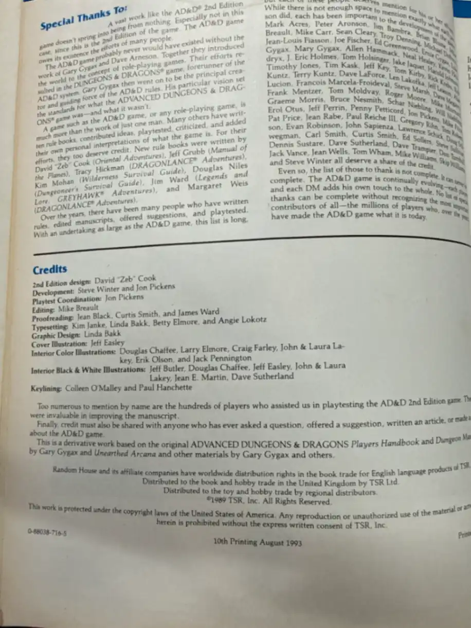 AD&D 2E Player's Handbook