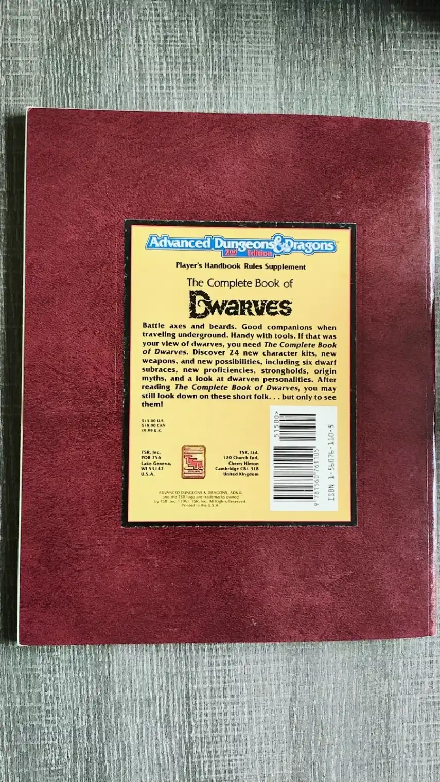 The Complete Book of Dwarves TSR2124