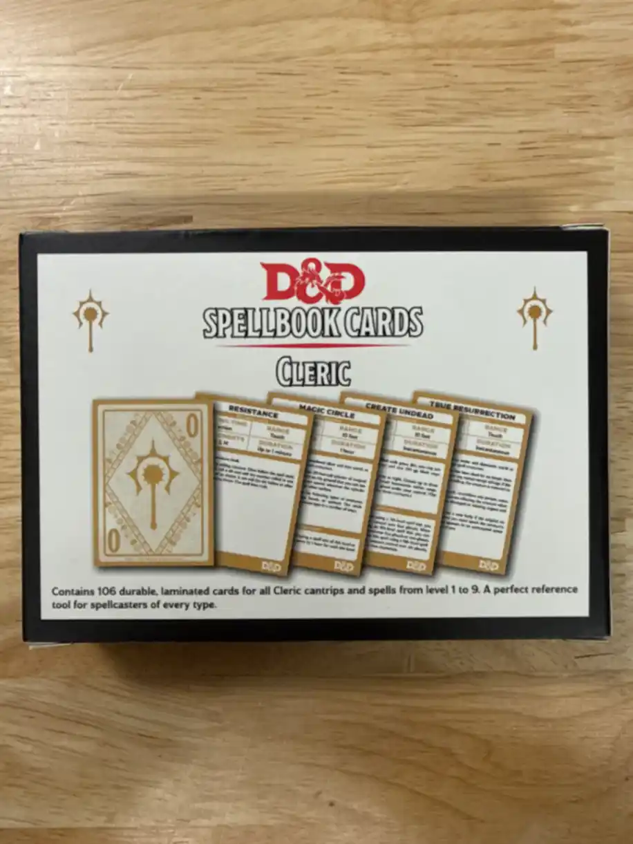 D&D SPELLBOOK CARDS Cleric 2nd printing